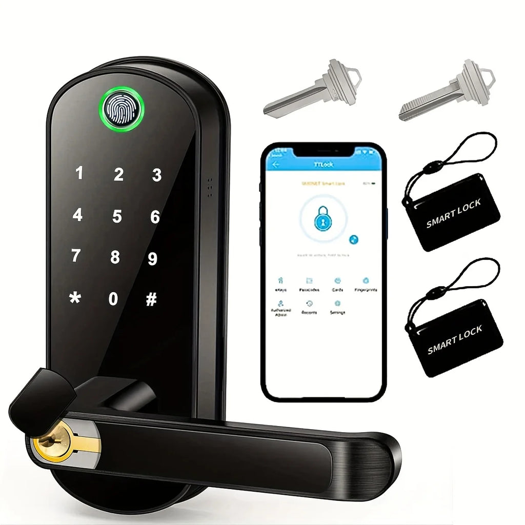 Smart Fingerprint Door Lock With Handle And Keypad